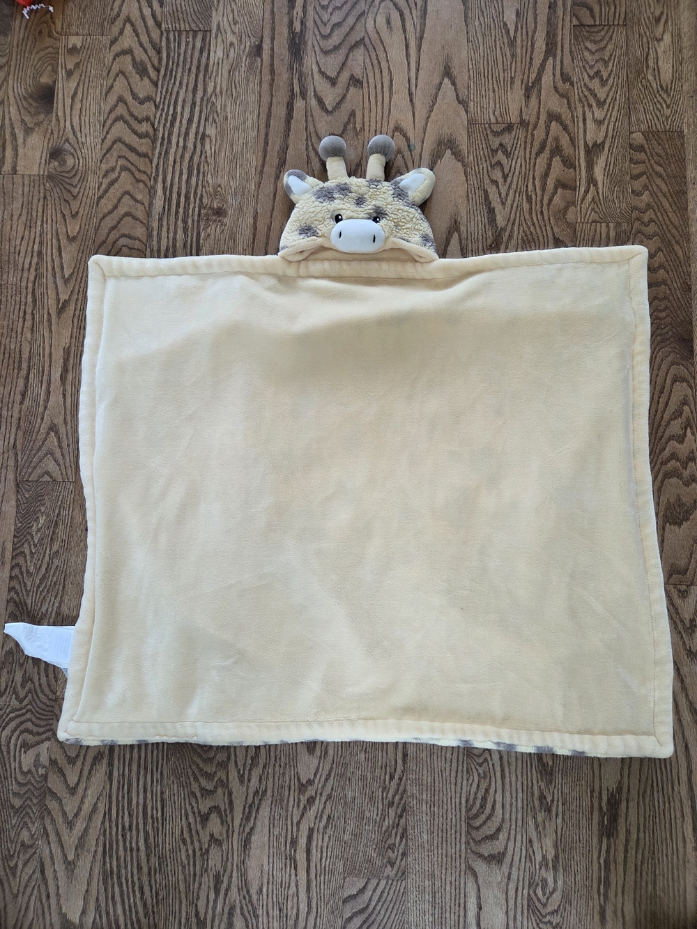 Little Miracles - Plush Giraffe Hooded Baby Blanket - Pale Yellow - 6 Months+